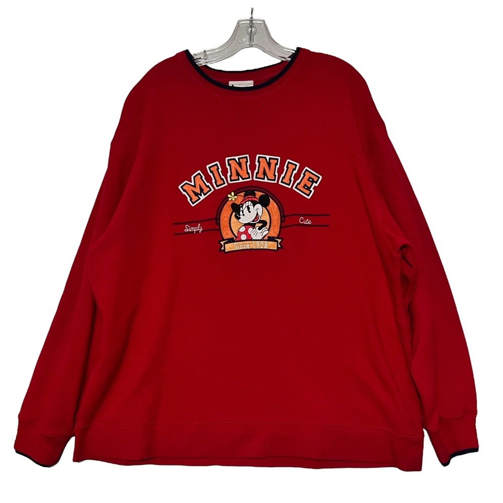 Walt Disney World Minnie Mouse Crewneck Sweater Size XL‎ Embroidered Graphic VTG